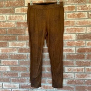 Free People Faux Suede Leather Leggings Pants Women’s 26 Brown Country